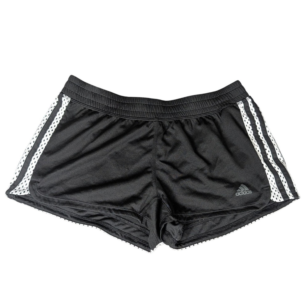 Adidas Climalite Black White Polka Dot Mesh Stripe Athletic Running Shorts M